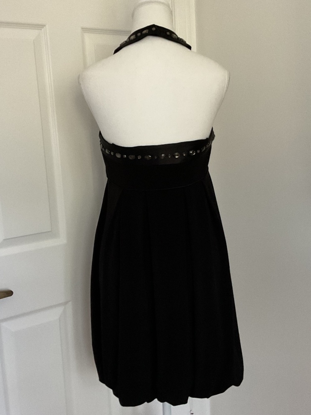 ✨Laundry By Design Black Jewelled Halter Bubble Hem Dress - size 4 - Picture 6 of 12